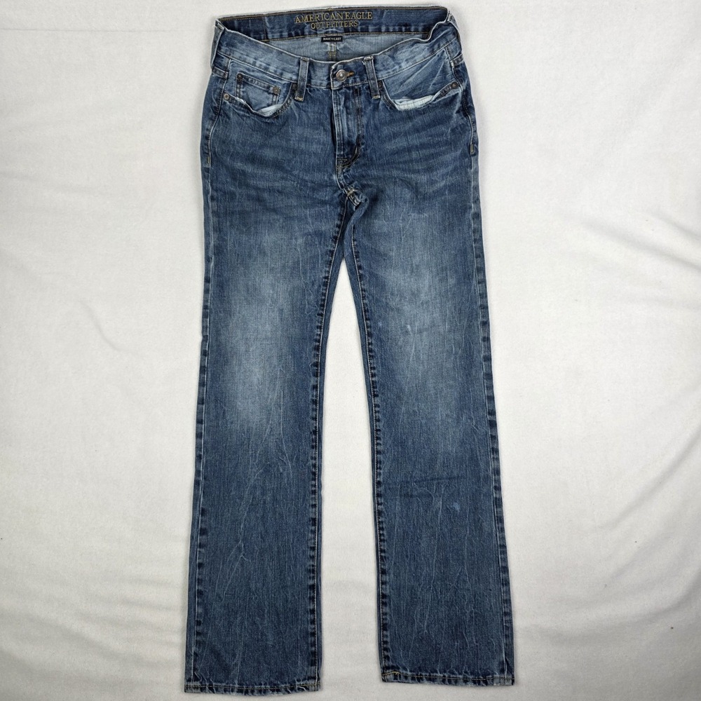 Vintage Y2k American Eagle Jeans Mens 30x36 Fits 30x33 Fade Distressed Straight